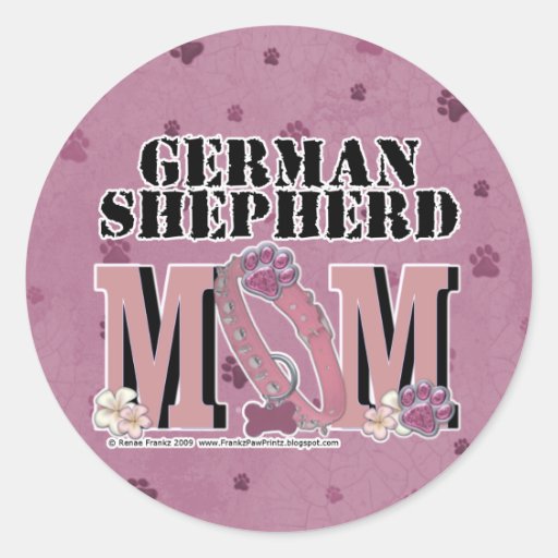 German Shepherd MOM Round Sticker