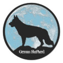 German Shepherd Moon stickers