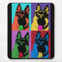 German Shepherd Mouse Pad "Andy Warhol Style"