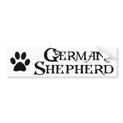 Bumper Sticker Printing on Shepherd  Pirate Style W  Pawprint  Bumper Stickers By Dogsandhorses