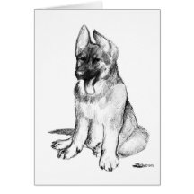German Shepherd Puppy Greeting Cards