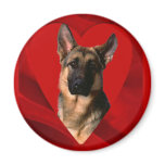German Shepherd Valentine magnets