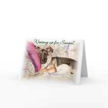 German Shepherd "Waiting Up For Santa" Card