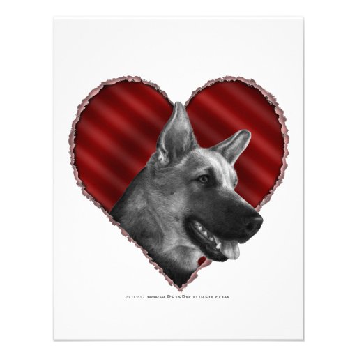 German Shepherd with Heart Personalized Announcements