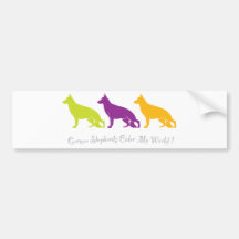 German Shepherds Colour My World ! Bumper Stickers