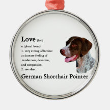 German Shorthaired Pointer Art Love Is Christmas Ornaments