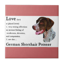 German Shorthaired Pointer Art Love Is Ceramic Tiles