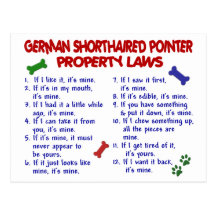 GERMAN SHORTHAIRED POINTER Property Laws 2 Postcard