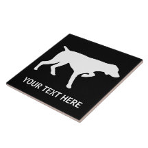 German Shorthaired Pointer silhouette Ceramic Tile