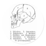 German skull round stickers