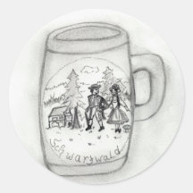 German Stein Round Sticker