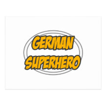 German Superhero Postcard