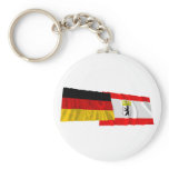 Germany & Berlin Waving Flags Keychain