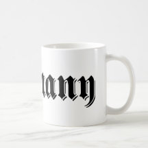 Germany black heavy metal style worded logo coffee mug