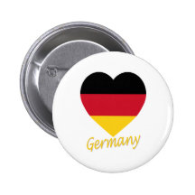 Germany Flag Heart Pinback Buttons