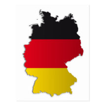 Germany Flag Map Postcard