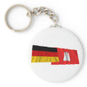 Germany & Hamburg Waving Flags keychains