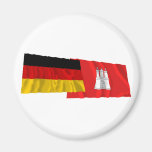 Germany & Hamburg Waving Flags Magnet