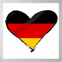 Germany love heart - My big German heart Print