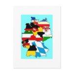 Germany State Flags Map postcards