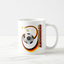 Germany Swirl Soccer 3 stars Coffee Mugs