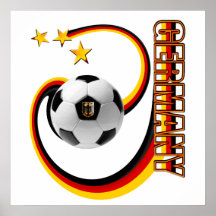 Germany Swirl Soccer 3 stars Posters