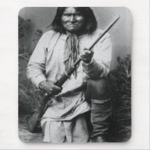 'Geronimo with Gun at the Ready' Mouse Pads