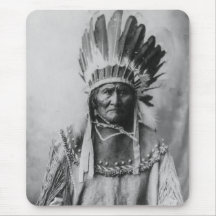 'Geronimo with Headdress' Mousepads