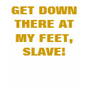 GET DOWN THERE AT MY FEET, SLAVE! t-shirts