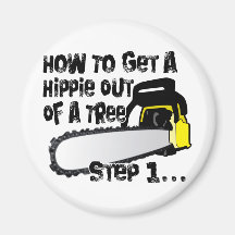 Get Hippies Out Of Your Trees Refrigerator Magnet