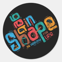 Get in Shape Round Stickers