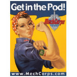 Get in the Pod - MAD cog - dark tshirt - MechCorps