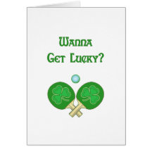 Get Lucky Ping Pong Greeting Card