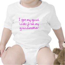 Get My Good Looks from My Grandmother (Pink) Baby Bodysuit