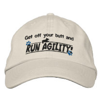 Get Off Your Butt Dog Agility Embroidered Hat