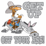 get up off your ass donkey humour photo sculptures