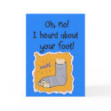 Get Well Better Soon Hurt Broken Foot Injury Card
