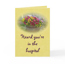 Get Well Hospital Basket of Blossoms Card