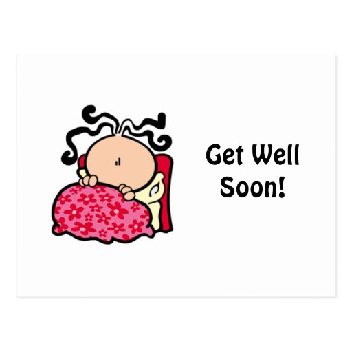 Get Well Soon cartoon Postcard | Zazzle