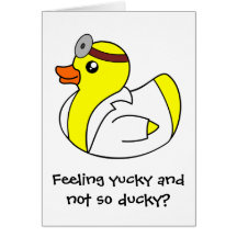 Get Well Soon Doctor Rubber Duck Card