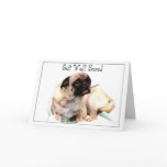 Get Well Soon pug greeting card