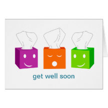 Get Well Soon Tissue Boxes Greeting Card