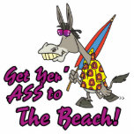 get your ass to the beach funny donkey toon photo sculptures