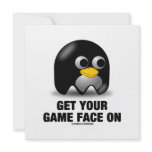 Get Your Game Face On Tux (Linux Penguin) Invitation