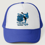 Get your kicks in the Duke City blue Trucker Hats