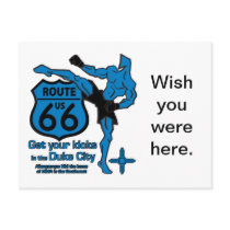 Get your kicks in the Duke City blue Postcard