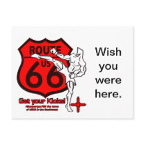 Get your Kicks on Route 66! white n red Post Cards