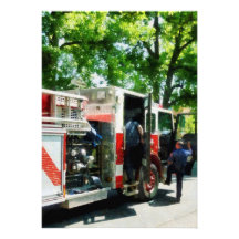 Getting into the Fire Truck Personalized Announcement