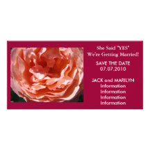 Getting Married Save the Date cards Pink Rose Photo Card