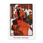 Getting the Tree Home Vintage Christmas postcards